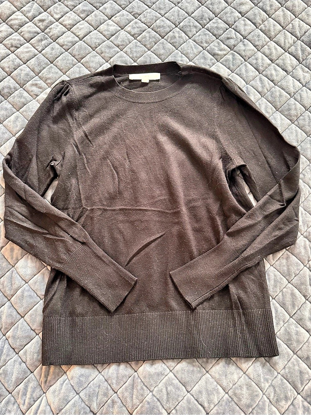 LOFT Crew Neck Sweater in Black Size Small